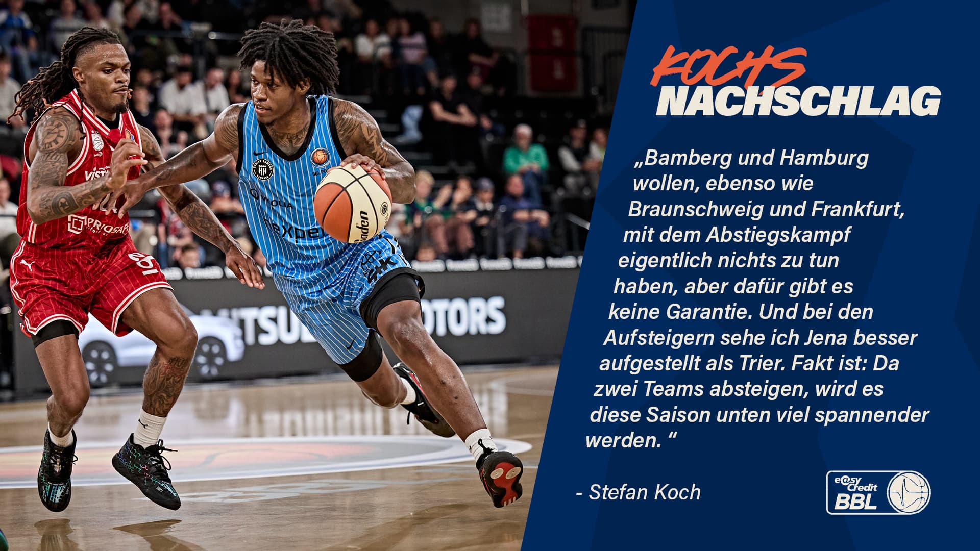 Im dritten Teil meiner Vorschau befasse ich mich mit der Tabellenregion, in der sich keine Mannschaft gerne aufhält (erster Teil, zweiter Teil). Es mag überraschen, dass ich mit den Basketball Löwen Braunschweig hier auch den Hauptrundendritten der Vorsaison bespreche. Allerdings war es eine hauchdünne Entscheidung zwischen den Niedersachsen und dem SYNTAINICS MBC.