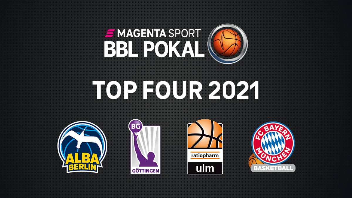 Halbfinalspiele am 17.4. um 16.00 Uhr und 19.30 Uhr. Finale am 18.4. um 15.00 Uhr / MagentaSport zeigt die Spiele des TOP FOUR live und als Free TV-Angebot / Begleitprogramm auch auf Twitch / Wird ein neuer Rekordpokalsieger gekrönt?